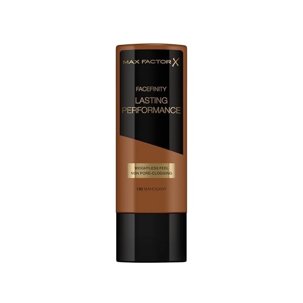 Max Factor Lasting Performance Fond de teint liquide Acajou 130 – Couverture complète – Finition impeccable et éclatante – Fo
