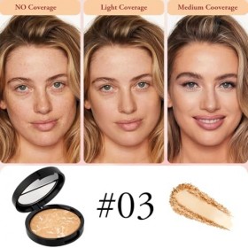 BUTBU Fond de Teint-Poudre Hybride, Fond de Teint Poudre Longue Tenue, fond de Teint En Poudre à Haute Couvrance, Tous Types 