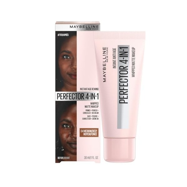 Maybelline New-York - Perfecteur de Teint Matifiant 4-en-1 Multi-Usages - Fond de Teint Instant Anti Age Perfector - Teinte :