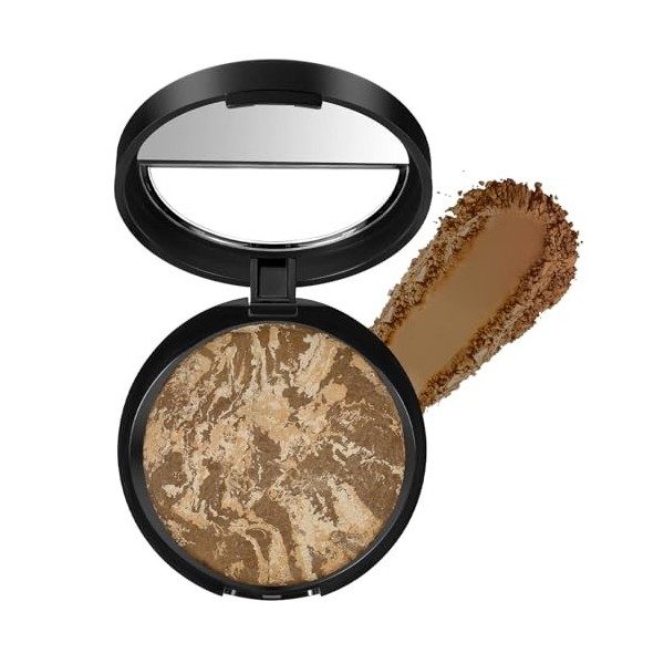 BUTBU Fond de Teint-Poudre Hybride, Fond de Teint Poudre Longue Tenue, fond de Teint En Poudre à Haute Couvrance, Tous Types 