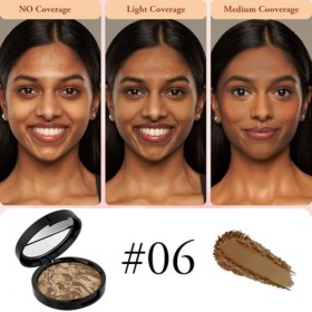 BUTBU Fond de Teint-Poudre Hybride, Fond de Teint Poudre Longue Tenue, fond de Teint En Poudre à Haute Couvrance, Tous Types 