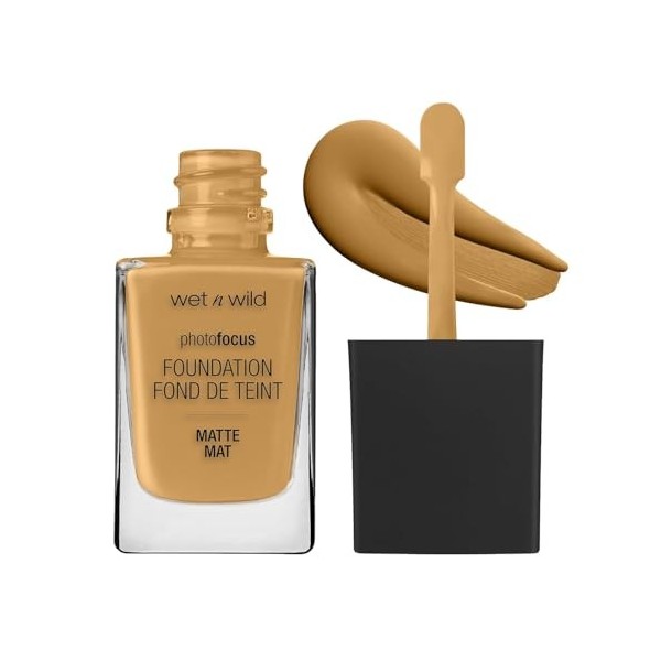 Wet n Wild Photo Focus Matte Foundation, Fond de Teint Liquide Mat Modulable, Sans Effet Flashback, Fini Flouteur de Pores po