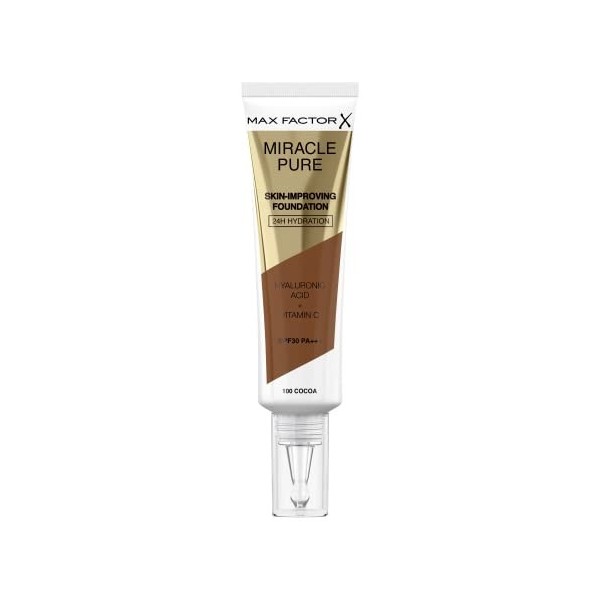 Max Factor Miracle Pure Skin Improving Fond de teint améliorant la peau avec SPF - Couleur 100 Cocoa - 33 g 1 pièce