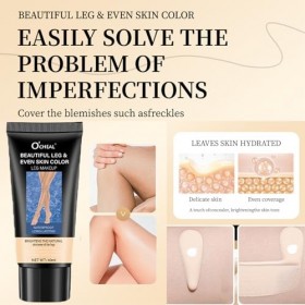 Base de Maquillage Jambe et Corps, Fond de Teint Anti-Cernes pour Jambe et Corps, Couverture de Tatouage et Couvre les Varice