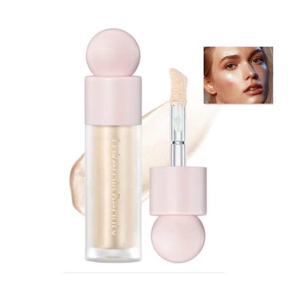 Beauty Searcher Highlighter Liquide Fini Éclat Argent Champagne Visage & Corps 01 Lune Light 