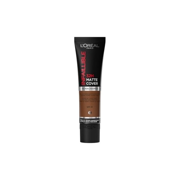LOréal Paris - Fond de Teint Mat Haute Couvrance Waterproof - Longue Tenue - Léger & Matifiant - SPF 25 - Infaillible 32H Ma