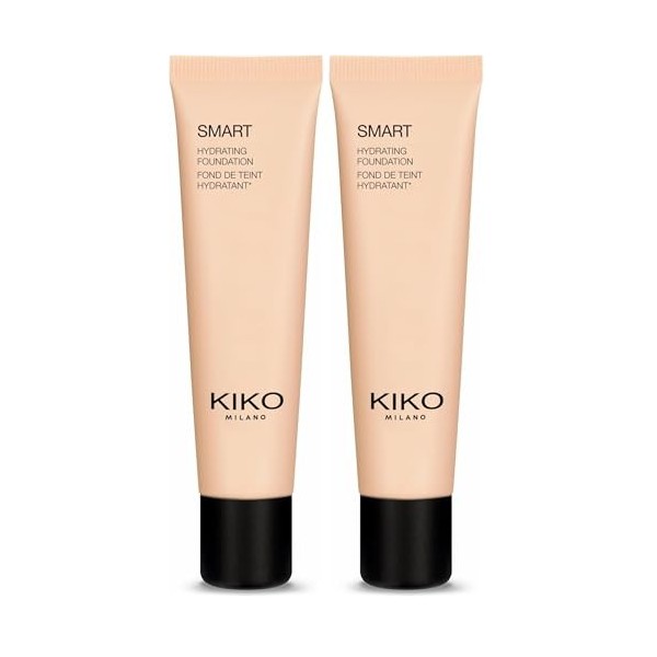 KIKO Milano Smart Hydrating Foundation 10 - WB 40, Fond De Teint Fluide Hydratant Et Uniformisant Lot de 2