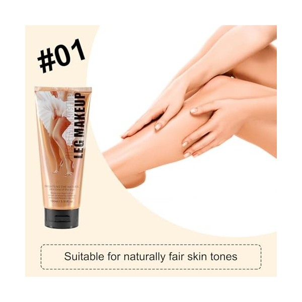 Boobeen Crème de Maquillage Imperméable pour les Jambes, Correcteur Corporel Sans Transfert, Longue Tenue 24 Heures et Facile