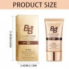 BB Crème Teint Naturel SPF 50+ avec Protection Solaire et Haute Couvrance – Fond de Teint Hydratant et Correcteur pour un Écl