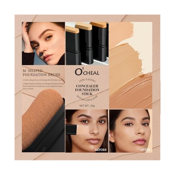 OCHEAL Bâton de ligne de hauteur pour le visage - Éclaircissement durable et léger - Bâton de maquillage - Contour du visage