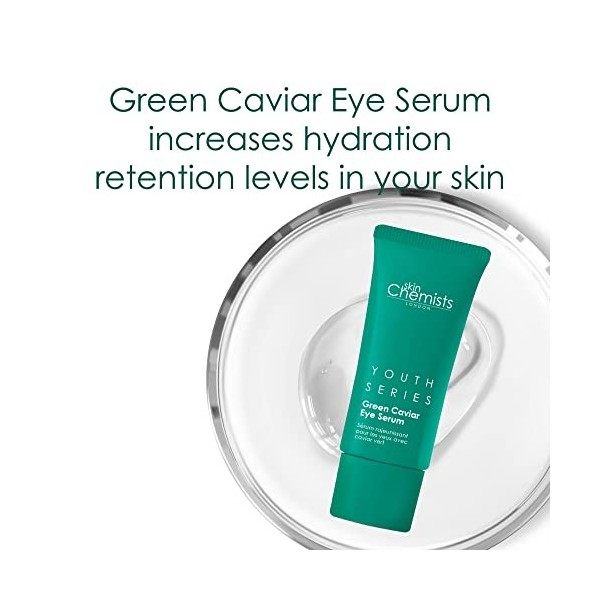 SkinChemists Youth - Sérum pour les Yeux au Caviar Vert - Soin anti-âge pour Peaux Normales à Sèches - 15ml