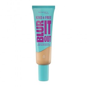 Rimmel London Kind & Free BLUR IT OUT Teint Matifiant, 410 Latte, Contrôle de la brillance toute la journée, Maquillage léger