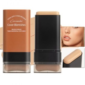 Stick De Maquillage Multi-usage Avec Pinceau, Fond De Teint Couvrant Naturel Longue Tenue, Pour Le Visage, Utilisation Quotid