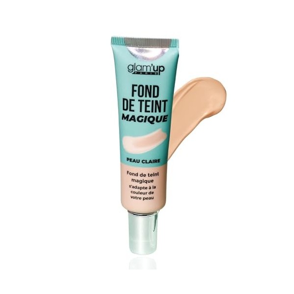 GlamUp Paris - Fond de Teint Magique - Perfecteur de Teint - S’adapte à la Couleur de votre Peau - 20 ml - N°1 Nude