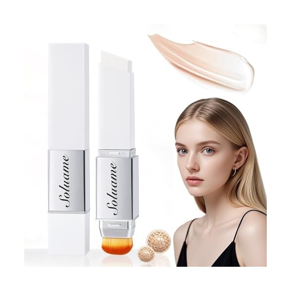 Bâton de fond de teint 2 en 1 à changement de couleur, stick anti-cernes léger et longue durée avec un pouvoir couvrant compl