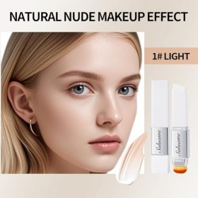 Bâton de fond de teint 2 en 1 à changement de couleur, stick anti-cernes léger et longue durée avec un pouvoir couvrant compl