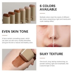 EONFAVE Bâton de fond de teint, sérum boosted Skin Tint Balm, fond de teint à couverture complète, hydratant solide, léger et