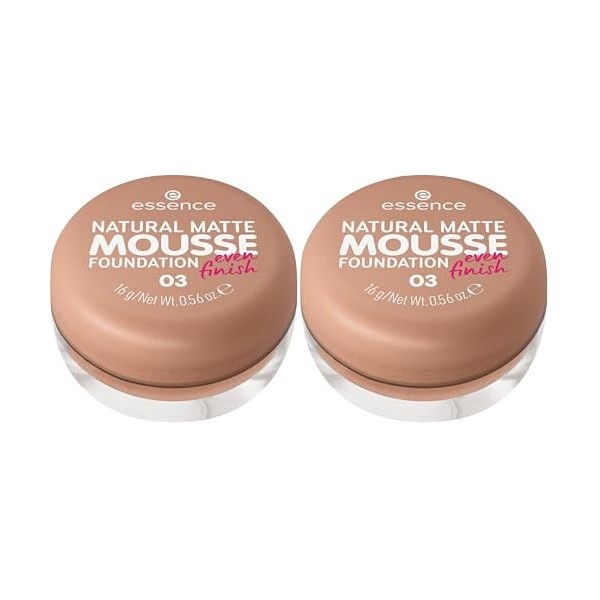 essence Fond de teint naturel mat, n° 03, nude, matifiant, couvrant, résultat express, mat, végétalien, sans huile, sans parf