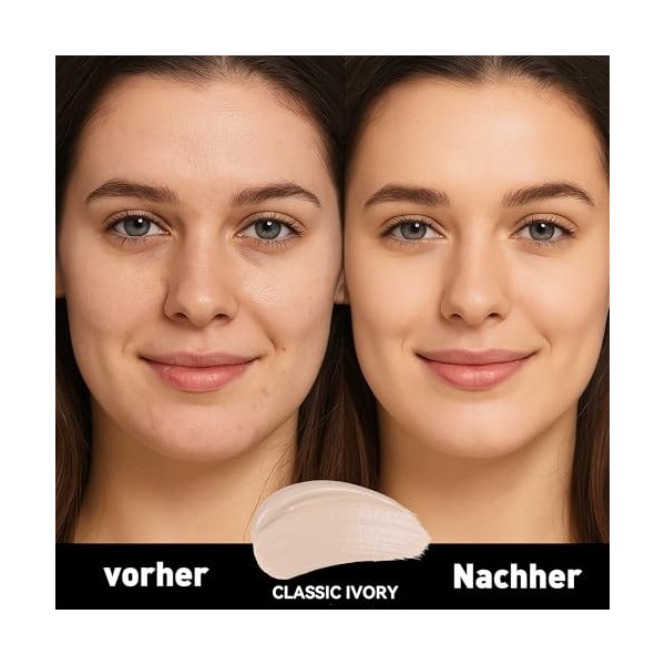 FV Fond de Teint Haute Couvrance Lumineux, Hydratant, Imperméable, Longue Tenue - Effet Peau Fraîche et Naturelle Classic Iv