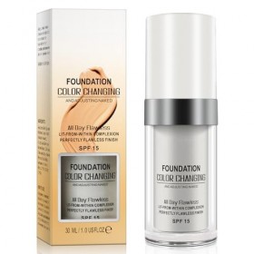 Fondation liquide, Flawless Colour Changing Warm Skin Tone Foundation, Foundation Color Changing, SPF15（30ml , teint hydratan