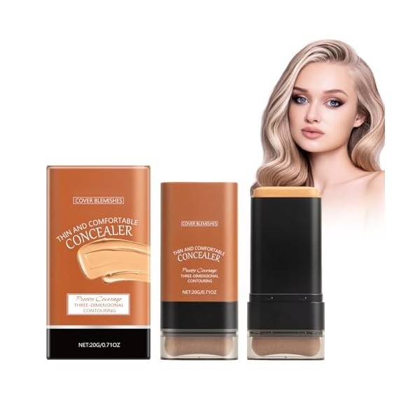 Bâton de fond de teint mat, avec transitions douces, pour un maquillage du visage impeccable blé 