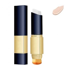 Bâton de Fond de Teint Blanc 2 En 1,Bâton Fondation,Teint Anti-Cernes Double Head avec Pinceau,Stick Fond Teint Hydratant Lég