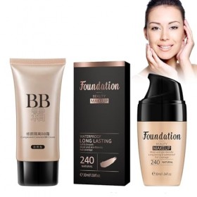 Moisturizing Liquid Foundation, Fond De Teint Liquide 30ml Hydratant à Longue Tenue, Texture Soyeuse – Inclut Une Bb Crème As