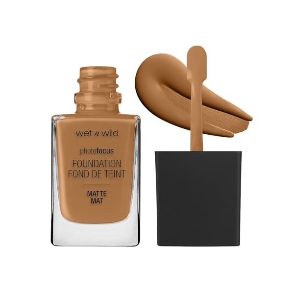 Wet n Wild Photo Focus Matte Foundation, Fond de Teint Liquide Mat Modulable, Sans Effet Flashback, Fini Flouteur de Pores po
