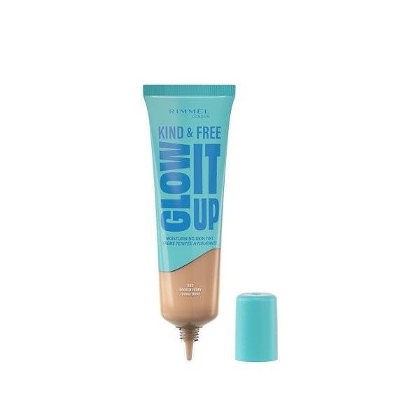 Rimmel London Kind & Free GLOW IT UP Teint Hydratant, 082 Golden Ivory, Apaise les peaux sensibles, Effet bonne mine, Hydrata