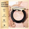 KIMUSE Lighting Glow Baked Foundation, Fond de Teint en Poudre, Brighten Color, Color Corrector, Buildable Coverage, Lightwei