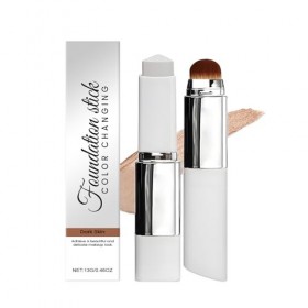 Fond de teint à changement de couleur, en stick avec brosse, fond de teint anti-cernes complet pour un maquillage impeccable,
