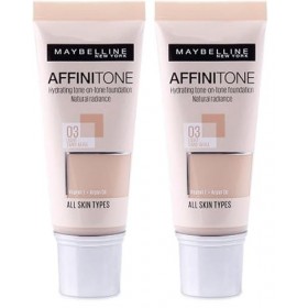 Fond de teint Affinitone Maybelline N° 03 Light Sandbeige/Beige Sable Lot de 2 