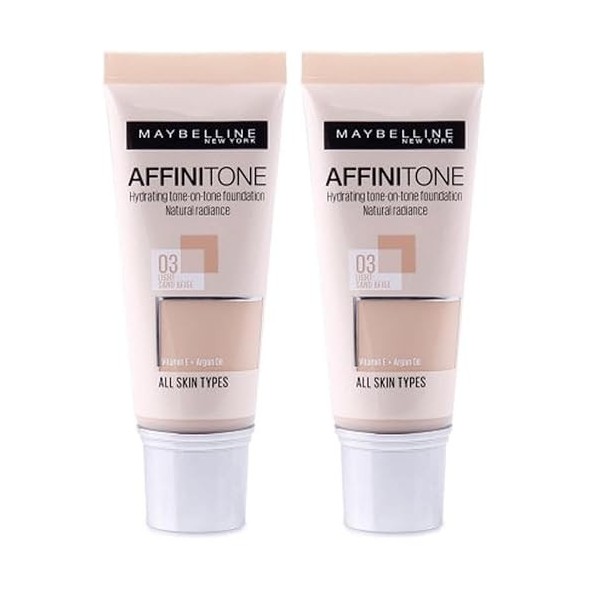 Fond de teint Affinitone Maybelline N° 03 Light Sandbeige/Beige Sable Lot de 2 