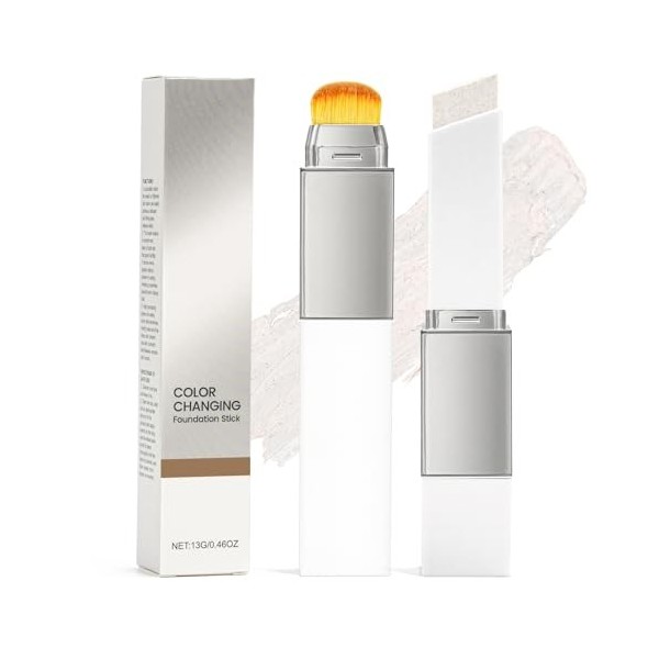 Bâton de fond de teint changeant de couleur avec pinceau, crème de recouvrement hydratante et légère, fond de teint changeant