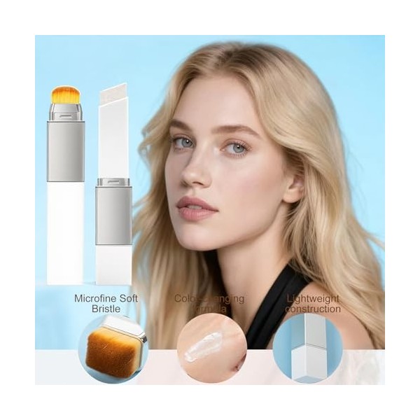Bâton de fond de teint changeant de couleur avec pinceau, crème de recouvrement hydratante et légère, fond de teint changeant