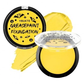 YBUETE Yellow Cream Face Body Painting Foundation, Professional Full-coverage Oil Based Yellow Face Paint Halloween SFX for C