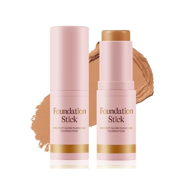 Apooliy Fond de teint mat en stick, maquillage visage multi-usages et stick contour pour un teint naturel, léger et résistant