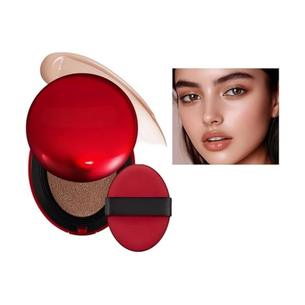 Red Cushion Foundation Texture légère, fini semi-mat portable pendant 72 heures, couvrance modulable, protection solaire, rés