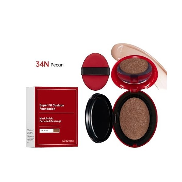 Red Cushion Foundation Texture légère, fini semi-mat portable pendant 72 heures, couvrance modulable, protection solaire, rés