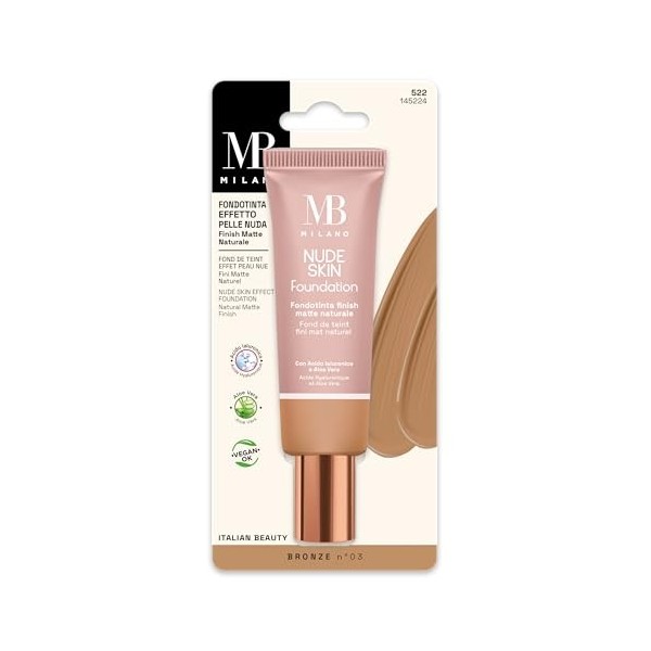 MB Milano - Base teintée effet naturel - NUDE SKIN FOUNDATION - BRONZE 03 - Fini mat