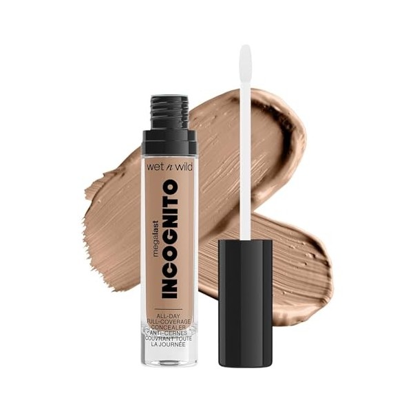 Wet n Wild Megalast Incognito Full-Coverage Concealer, Anti-Cernes Liquide Couvrant Mat Longue Tenue, Correcteur Cernes et Im