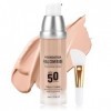 Erinde Fond de Teint Liquide, SPF 50, Long-Lasting Formula, Hydrating, Correcteur Maquillage for Flawless Skin, Suitable for 