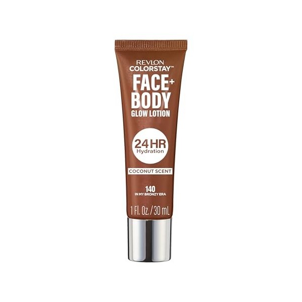 Revlon ColorStay Face & Body Glow Lotion, Lotion teintée visage et corps hydratante, Éclat naturel lumineux, Fini non gras 24