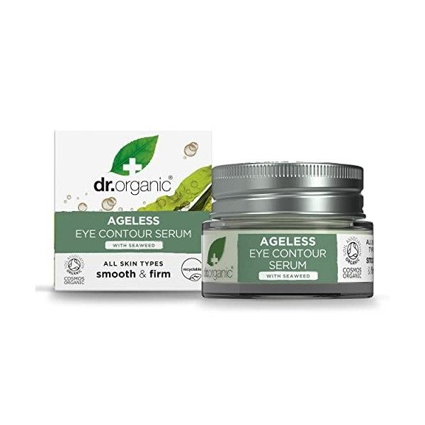 Dr Organic Ageless Eye Contour Serum with Organic Seaweed, Fine Lines, Vegan, Cruelty-Free, Paraben & SLS-Free, Recycled & Re