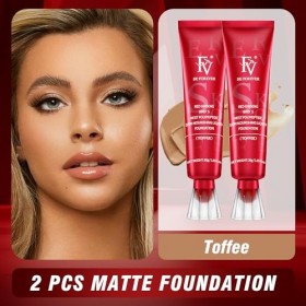 FV Fond de Teint Fluide Waterproof et Longue Tenue, Couvrance Moyenne & Finition Mate, Fond de Teint Couvrant Imperfections P