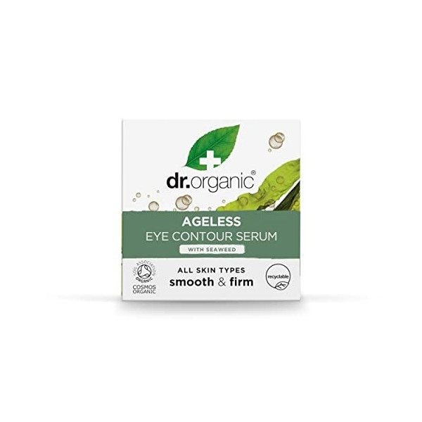 Dr Organic Ageless Eye Contour Serum with Organic Seaweed, Fine Lines, Vegan, Cruelty-Free, Paraben & SLS-Free, Recycled & Re