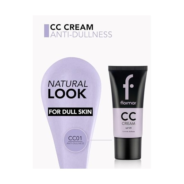 Flormar CC Crème SPF 20 Anti-Déshydratation avec texture crémeuse pour un look naturel No. CC01