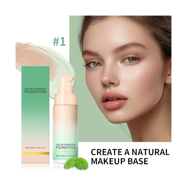 Fond de teint changeant avec Centella Asiatica - Fond de teint liquide hydratant en apesanteur Green-01 