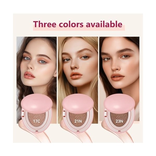 Fond de Teint Coréen Semi - Mate à Base dAir-Cushion | Fond de Teint Essence Hydratant 72 Heures pour Peau Mûre 21N, 18g 