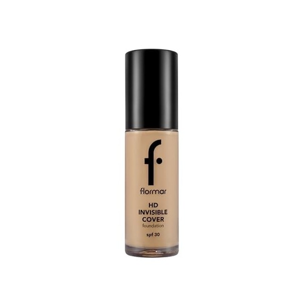 Flormar Invisible Cover HD Foundation – Fond de teint liquide crémeux avec SPF 30, couvrance modulable et fini naturel lumine